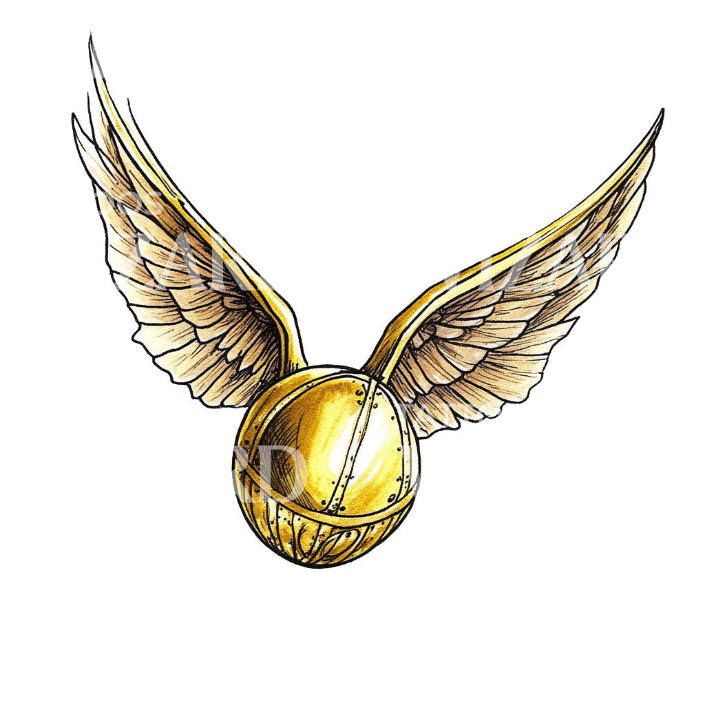 Golden Snitch from Harry Potter Tattoo Design – Tattoos Wizard Designs