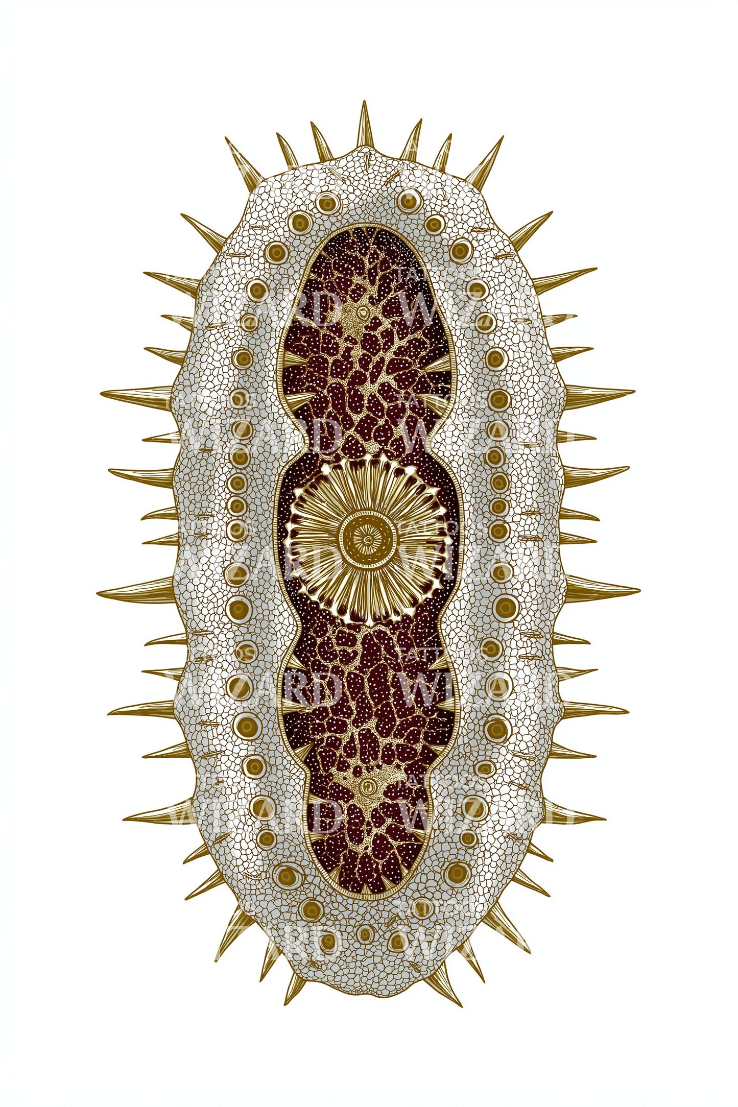 Golden Spore Oval Tattoo Design