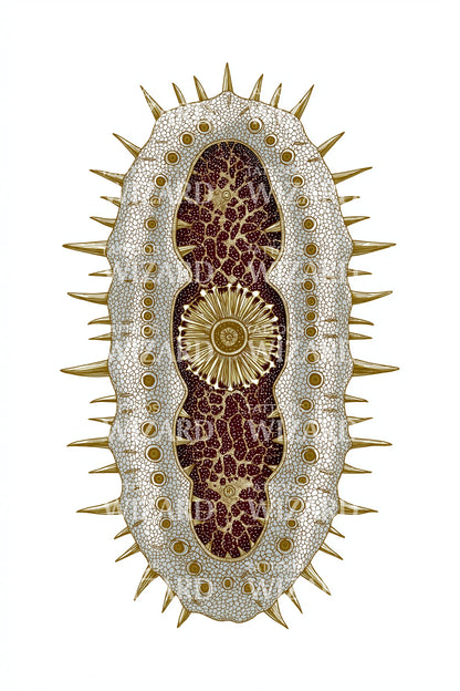 Golden Spore Oval Tattoo Design