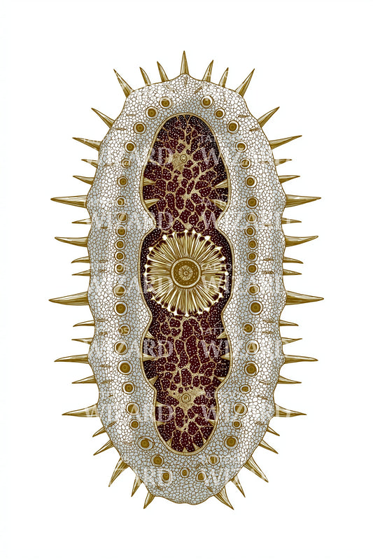 Golden Spore Oval Tattoo Design