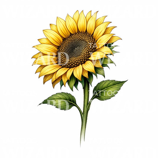 Golden Sunflower Tattoo Design