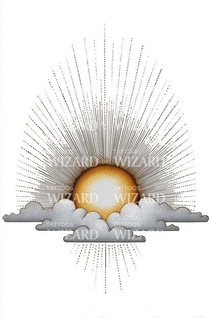 Golden Sunrise Horizon Tattoo Idea