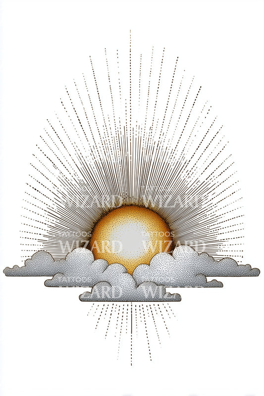 Golden Sunrise Horizon Tattoo Idea