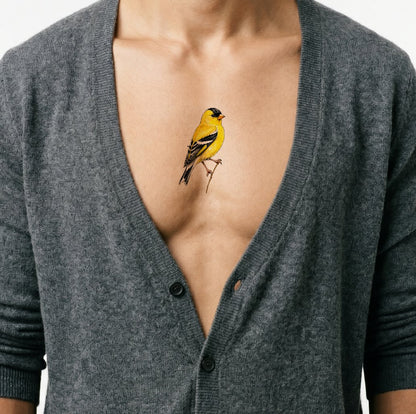 Watercolor Goldfinch Tattoo Design