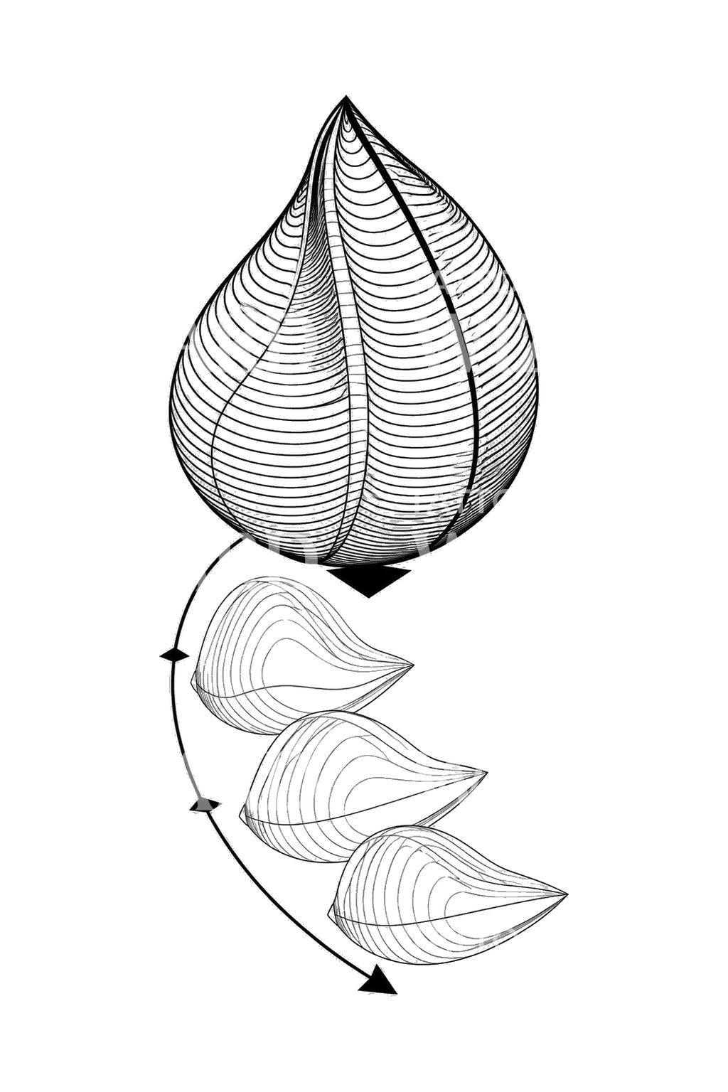 Gomboc Self Righting Solid Tattoo Design