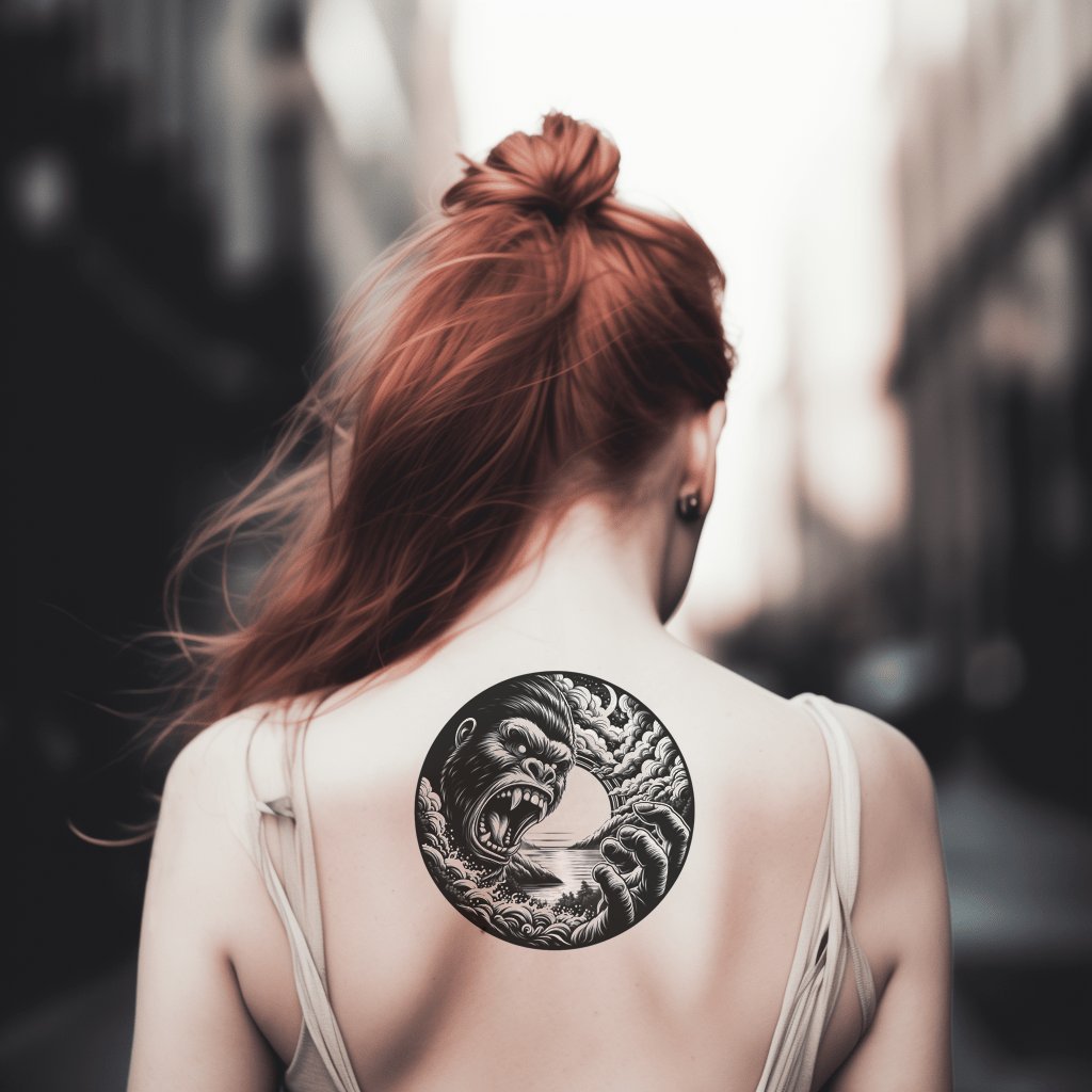 Kong im Königreich Tattoo-Design