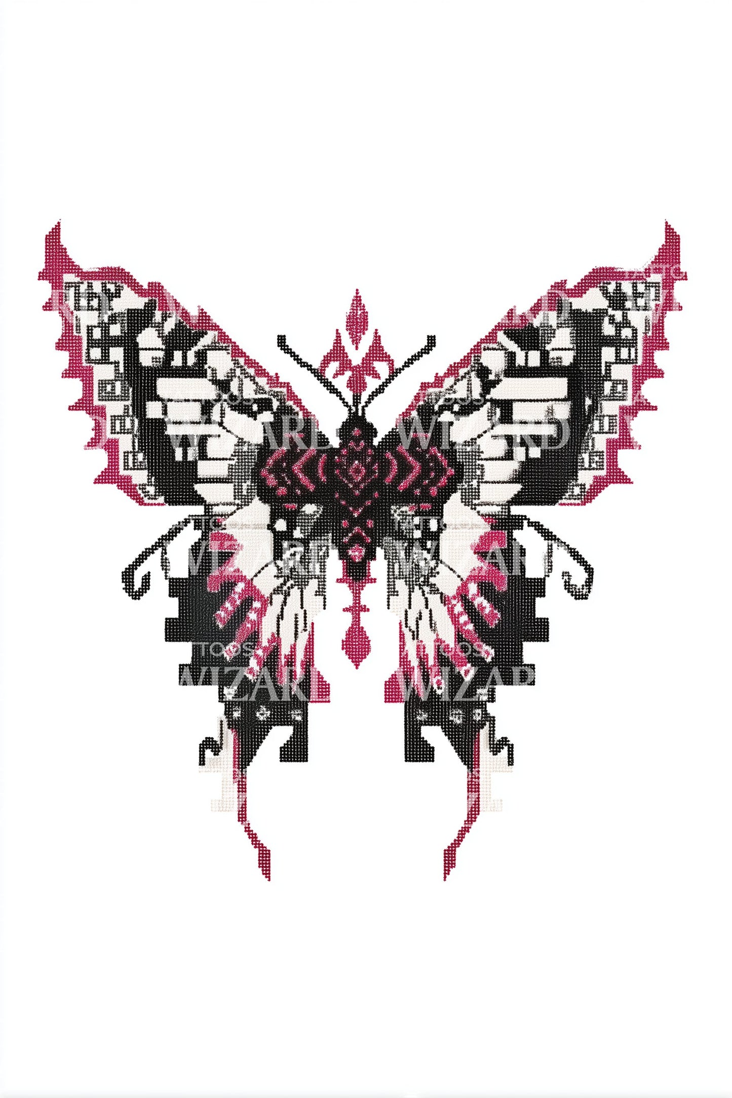 Gotisches Schmetterlings-Emblem Tattoo Illustration