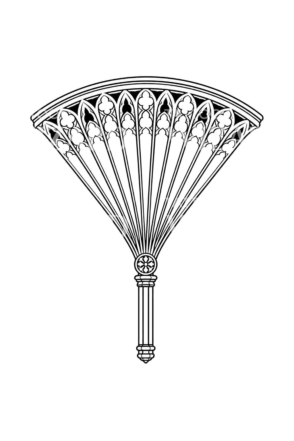 Tatuaggio: Gothic Fan Vault Tattoo Design