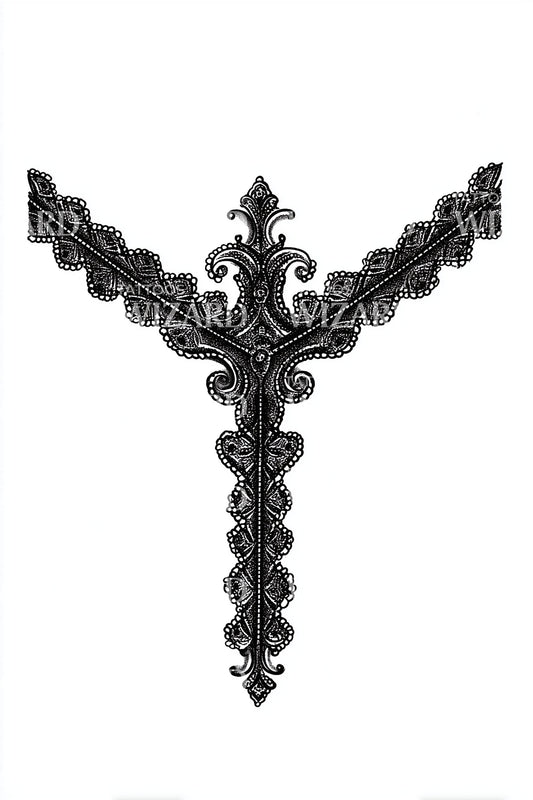 Gothic Filigree Cross Tattoo Design