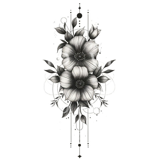 Gothic Floral Bouquet with Subtle Elegance Tattoo Design