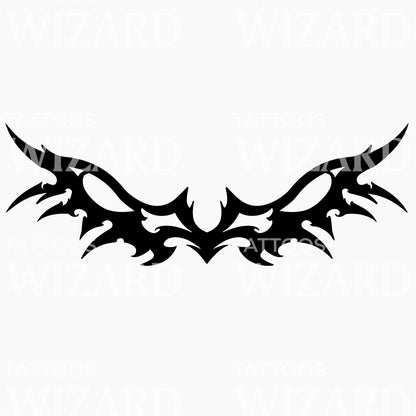 Gothic-Inspired Tribal Wing Tattoo Design