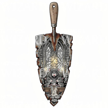 Gothic Rat Cathedral Tattoo Design