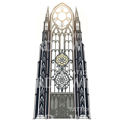 Gothic Rose Window Tattoo Design