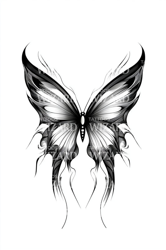 Gothic Shade Butterfly Tattoo Design