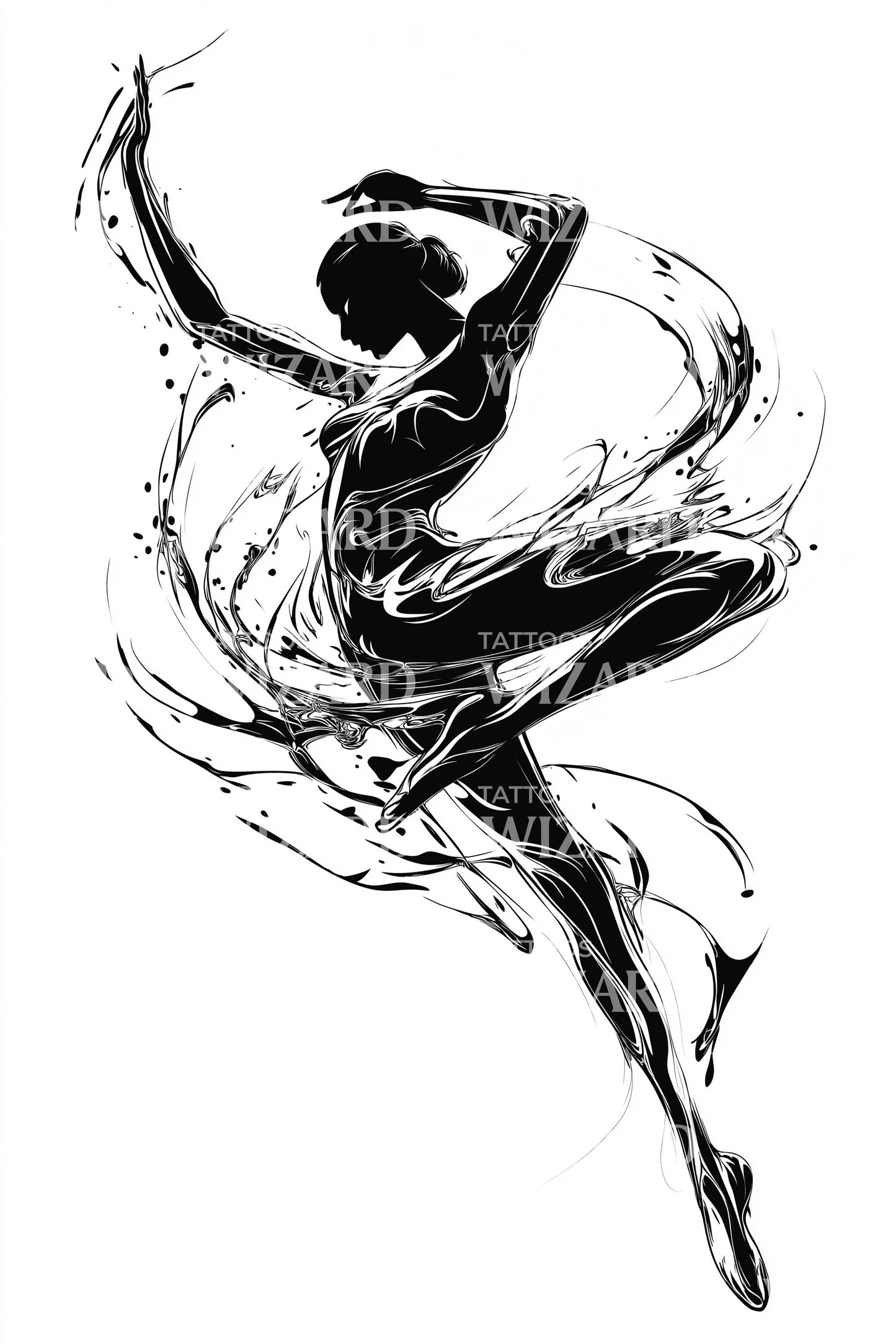 Graceful balettdansare tatuering design