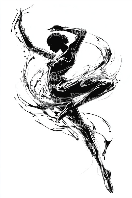 Graceful balettdansare tatuering design