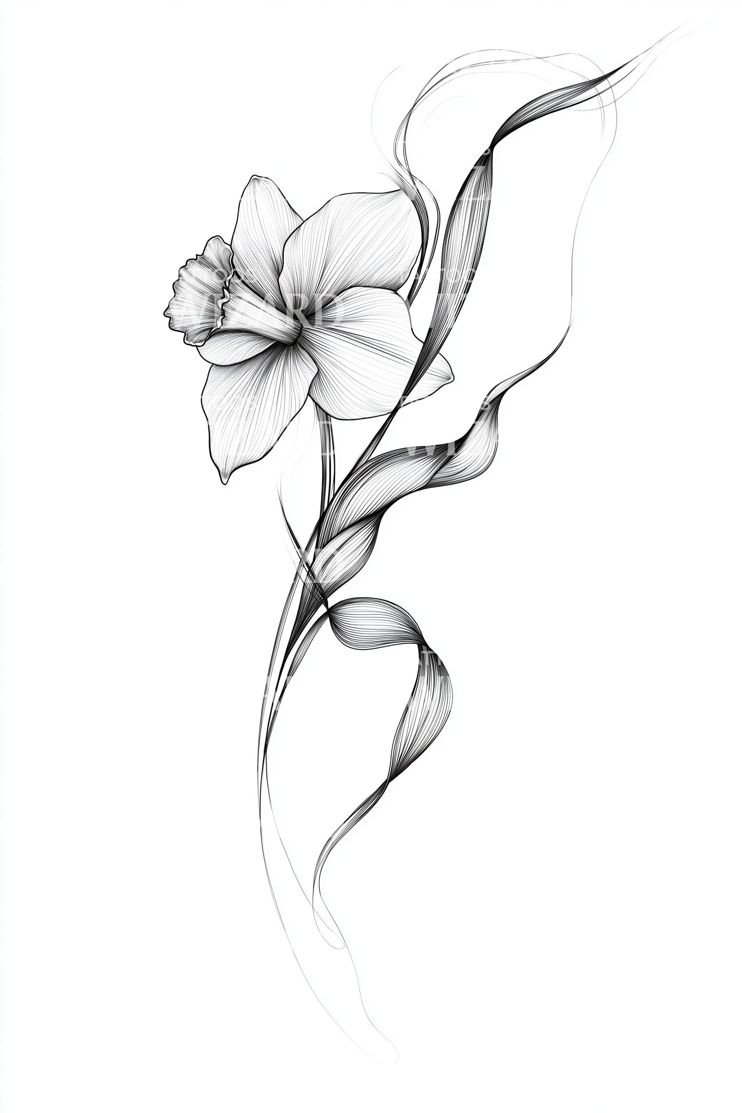 Desain Tato Alur Batang Anggun