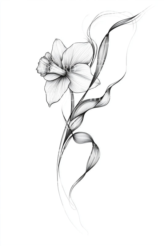 Desain Tato Alur Batang Anggun