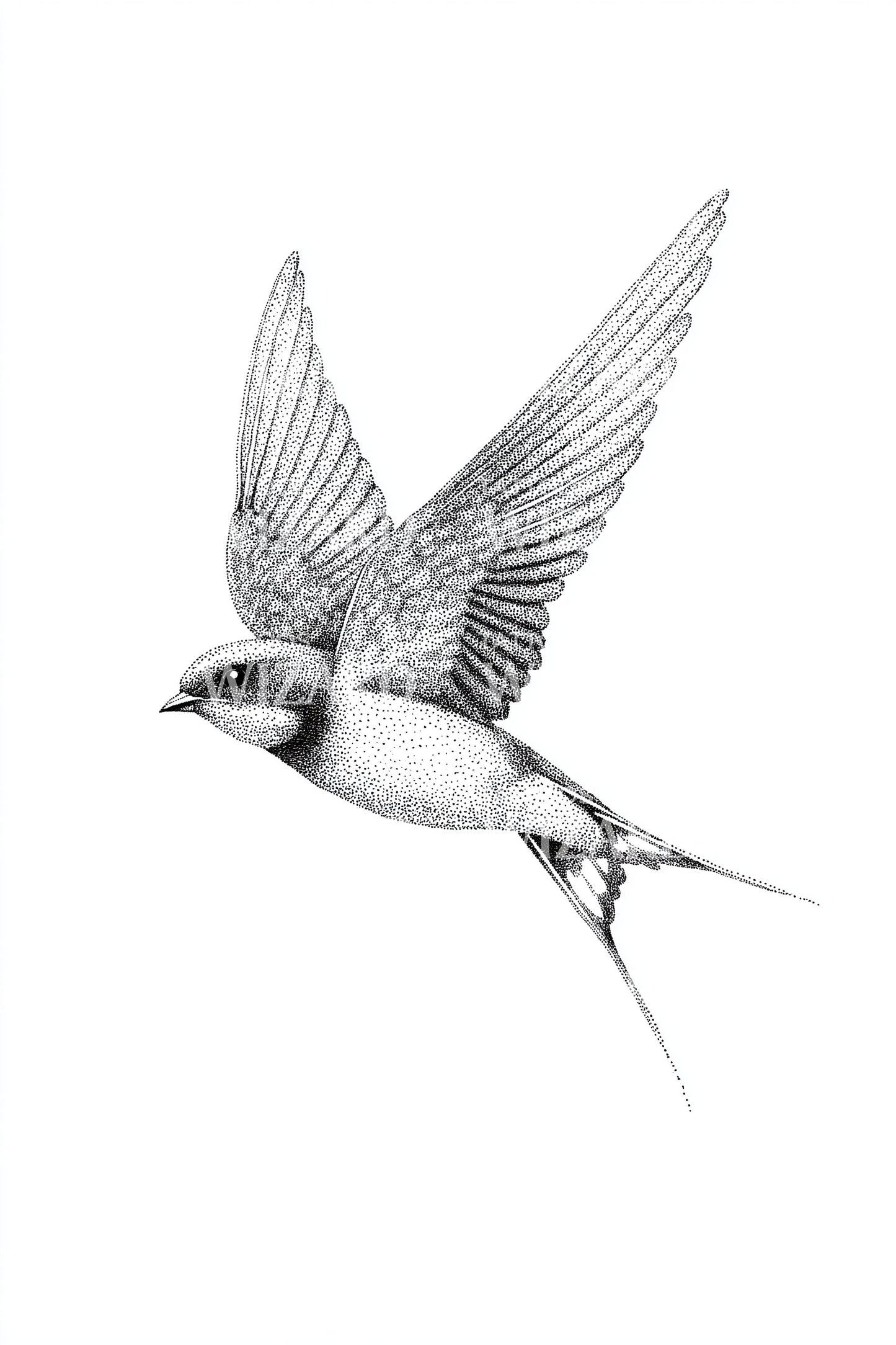 Grasiøst svale flyvning tatoveringsdesign