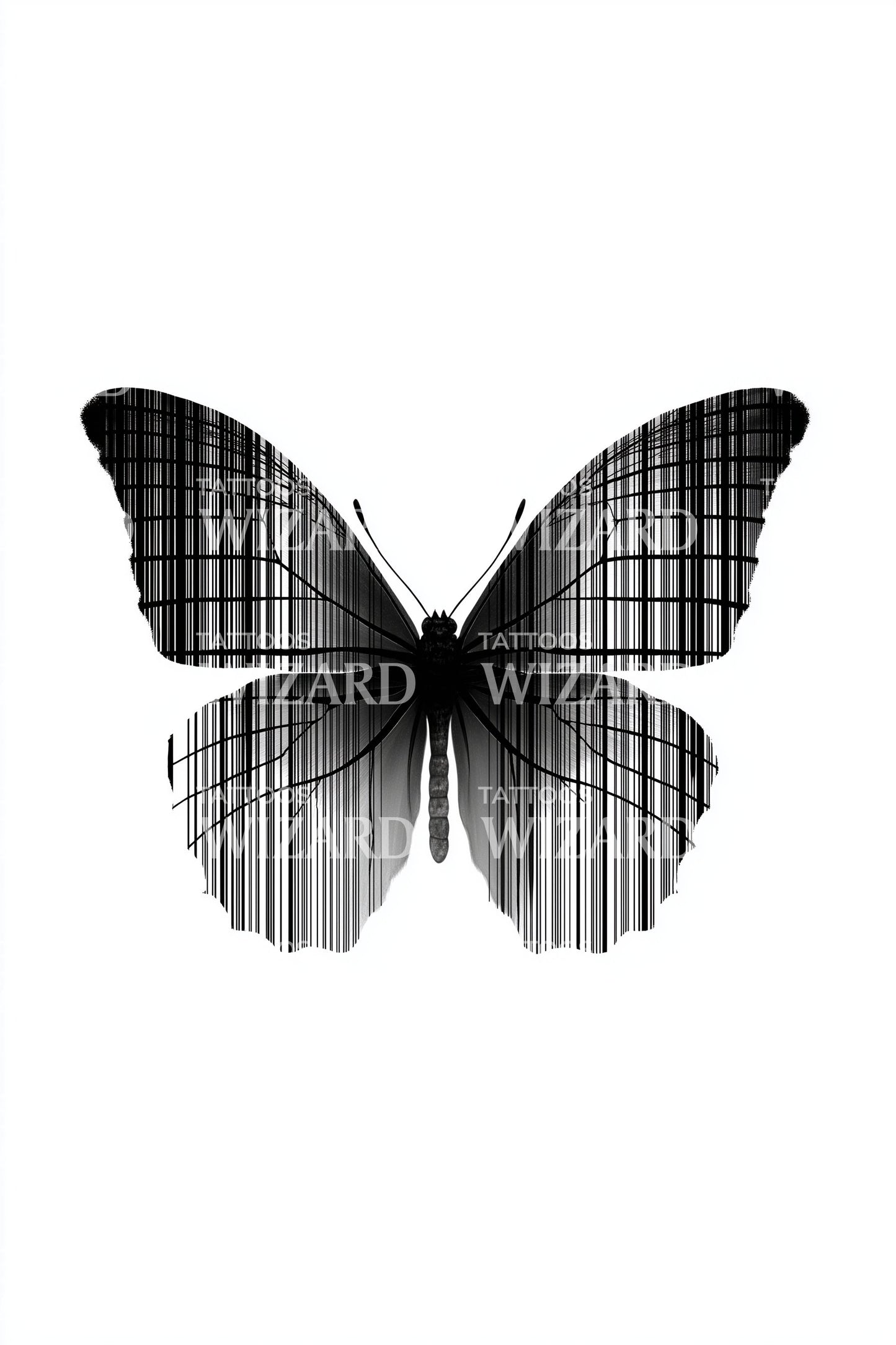 Gradient Shadow Butterfly Tattoo Design