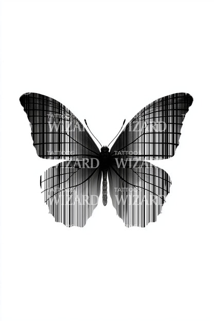 Gradient Shadow Butterfly Tattoo Design