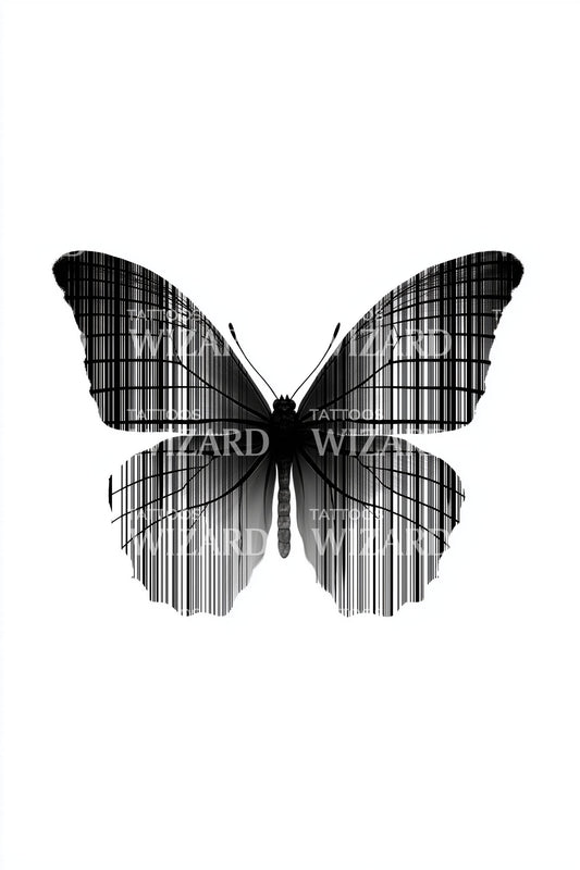 Gradient Shadow Butterfly Tattoo Design