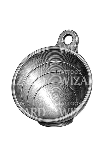 Εικονογράφηση τατουάζ βαθμονομημένου μπολ αιμορραγίας