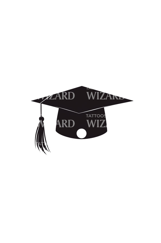 Graduation Cap Left Tassel Tattoo Idea