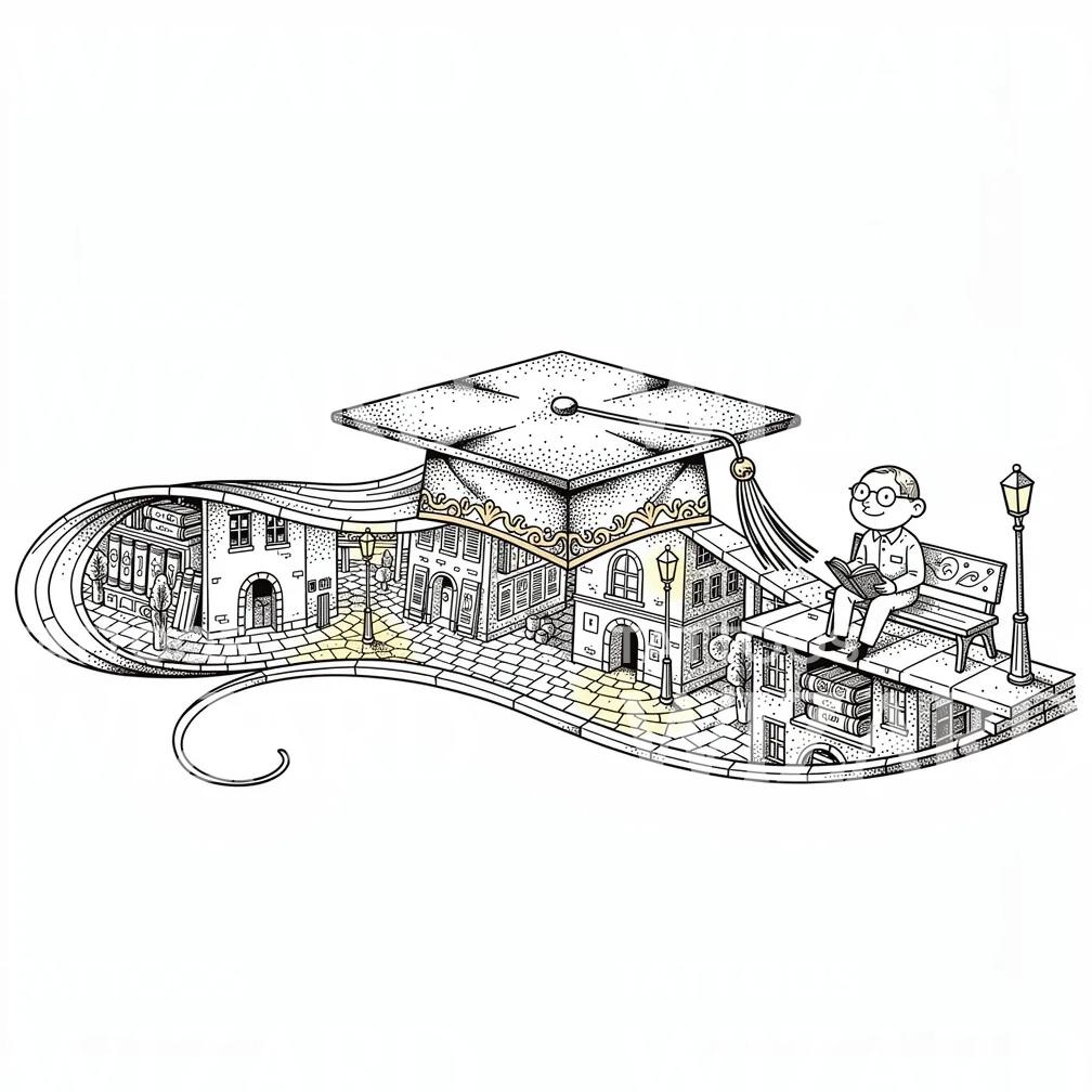 Graduation Cap Library Tattoo Design