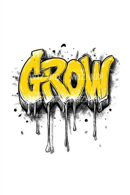 Graffiti Grow Script Tatuering Design