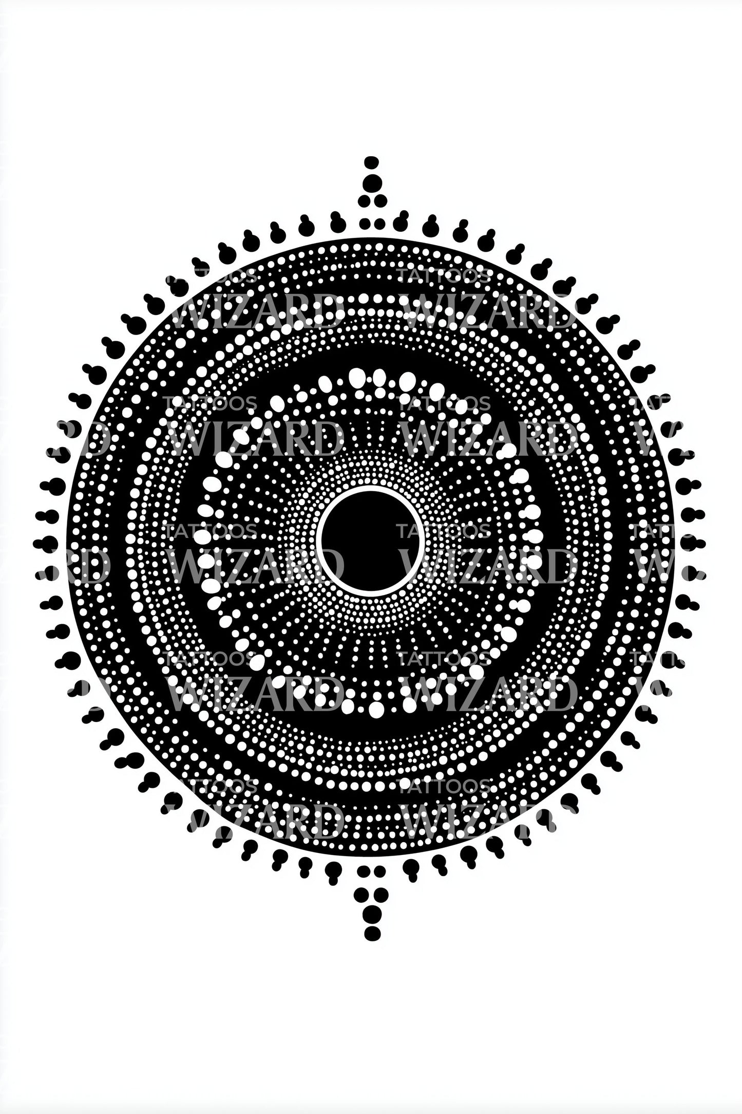 Gran diseño de tatuaje de halo mandala