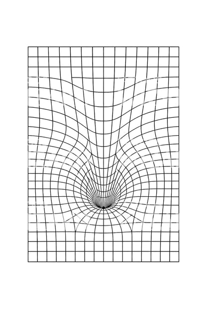 Geometrisk tatoveringsdesign av gravitasjonsbrønn