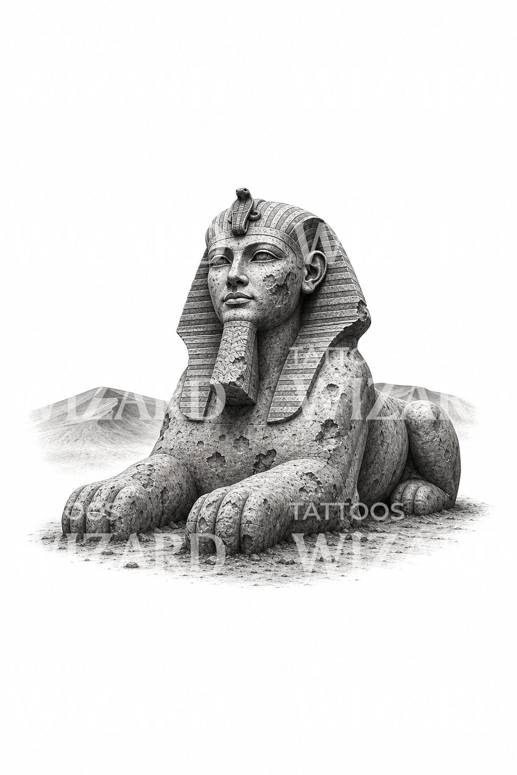 Great Sphinx Desert Statue Tattoo Idea