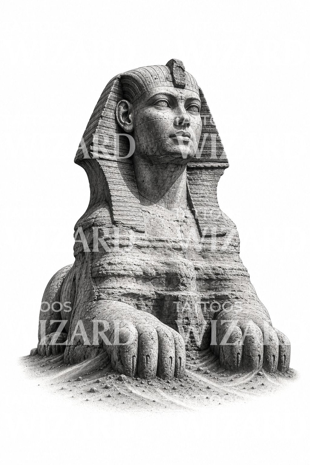 Great Sphinx Statue Tattoo Design