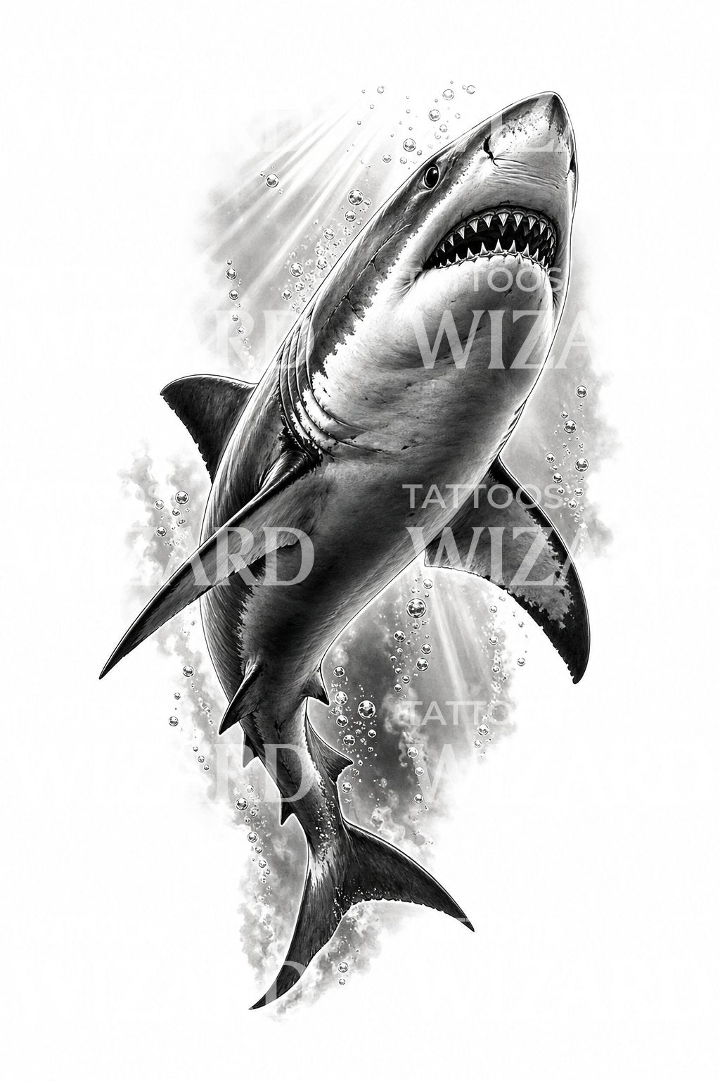 Great White Shark Tattoo Design