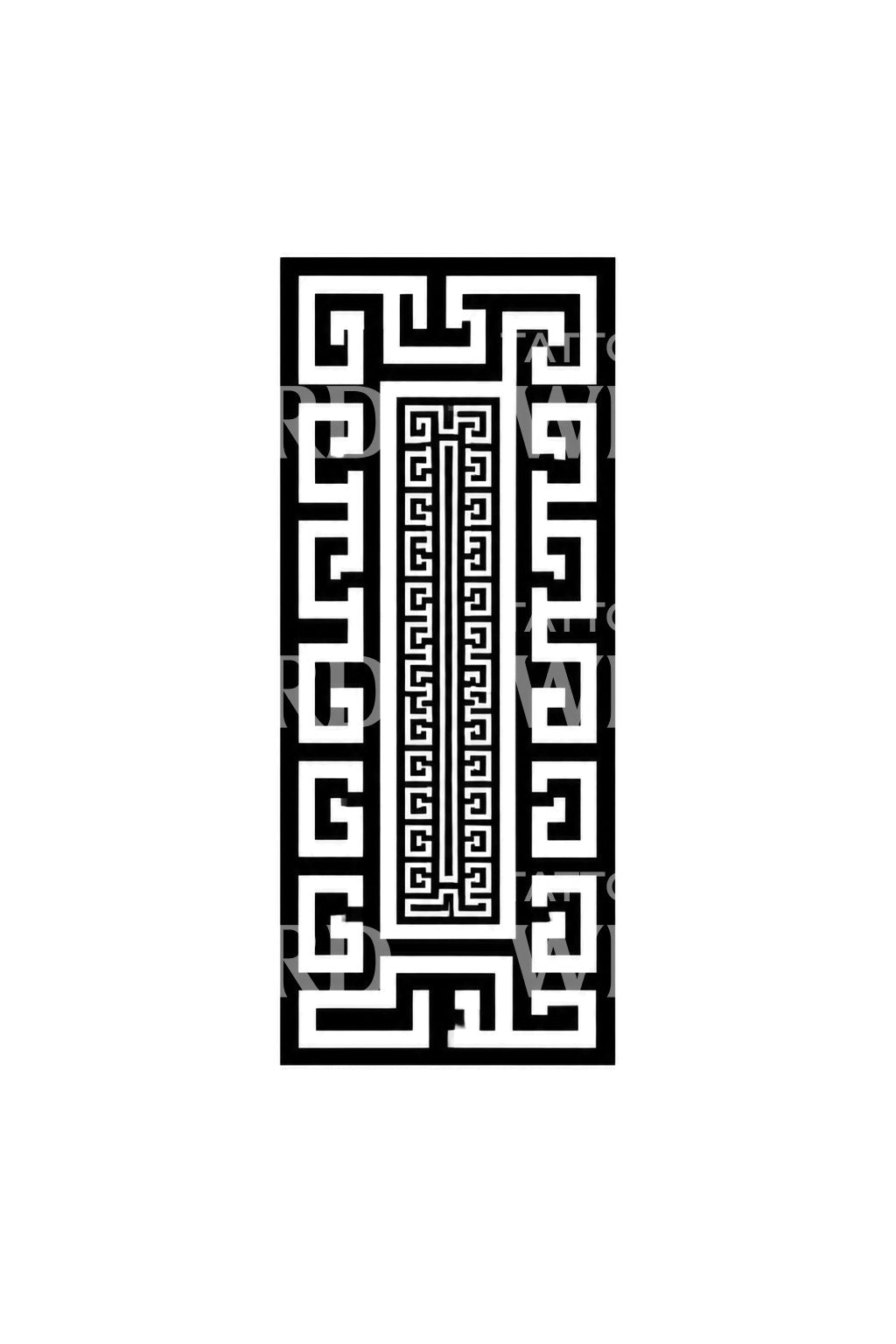 Diseño de tatuaje de greca griega
