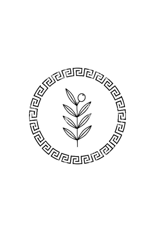Anillo de greca griega con laurel como idea de tatuaje