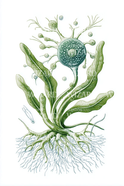 Green Algae Spore Tattoo Illustration