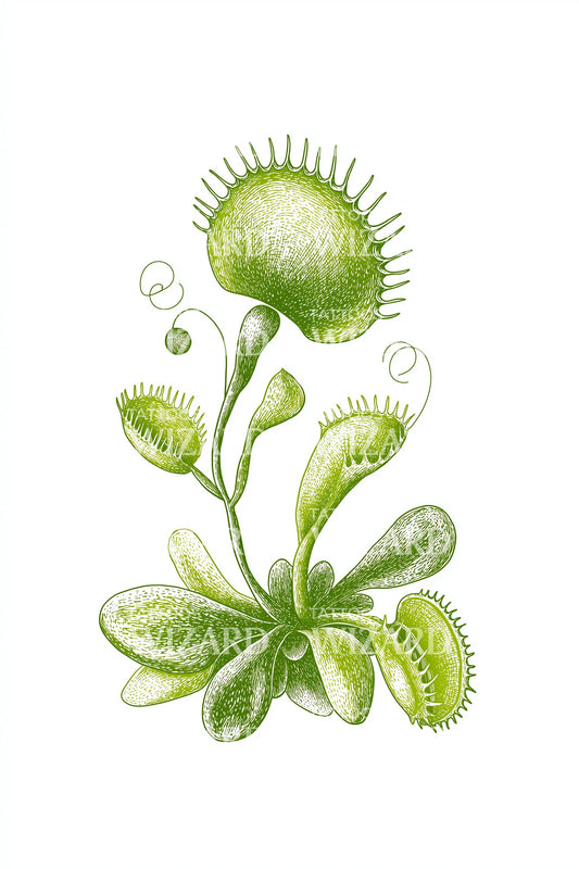 Green Carnivorous Rosette Tattoo Design