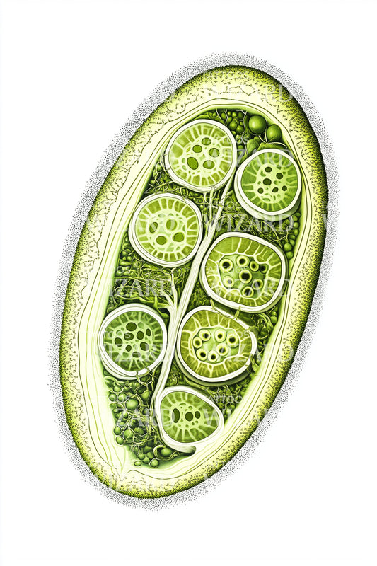 Green Cell Cross Section Tattoo Design