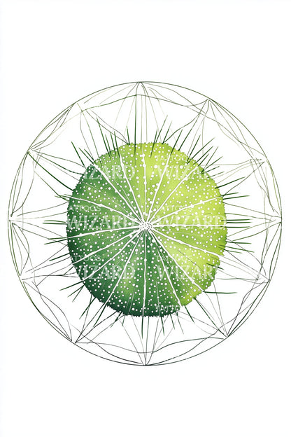 Green Cell Geometry Tattoo Design