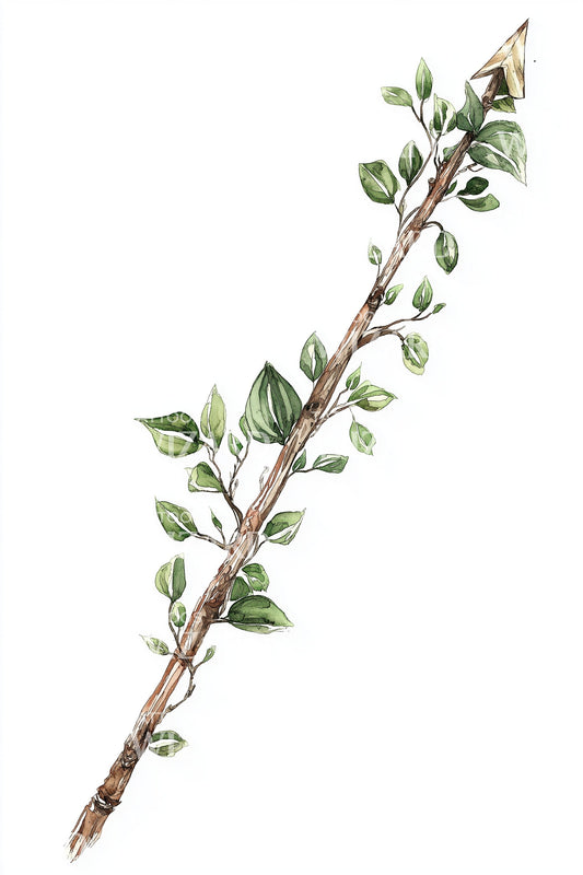 Green Climbing Vine Tattoo Illustration