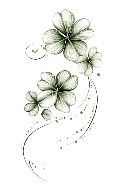 Green Clover Trio Tattoo Idea