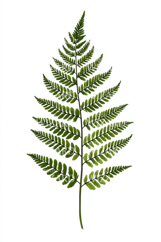 Green Fern Botanical Tattoo Illustration