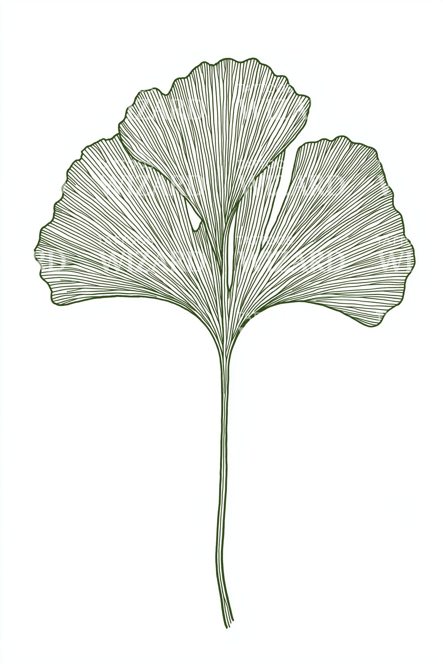 Green Ginkgo Leaf Tattoo Design