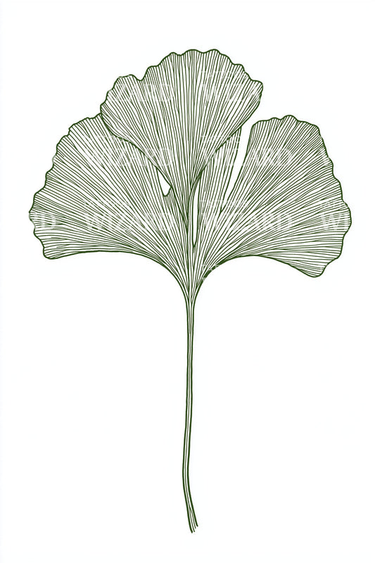 Green Ginkgo Leaf Tattoo Design