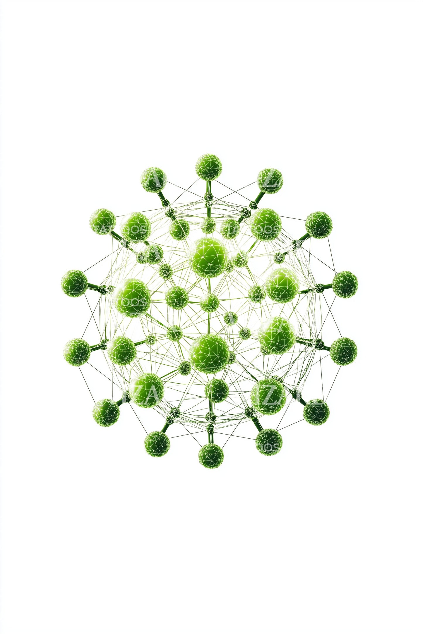 Green Molecule Network Tattoo Design