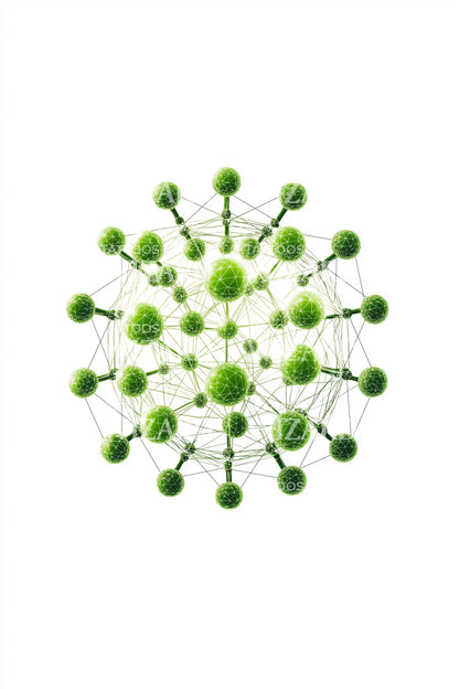 Green Molecule Network Tattoo Design