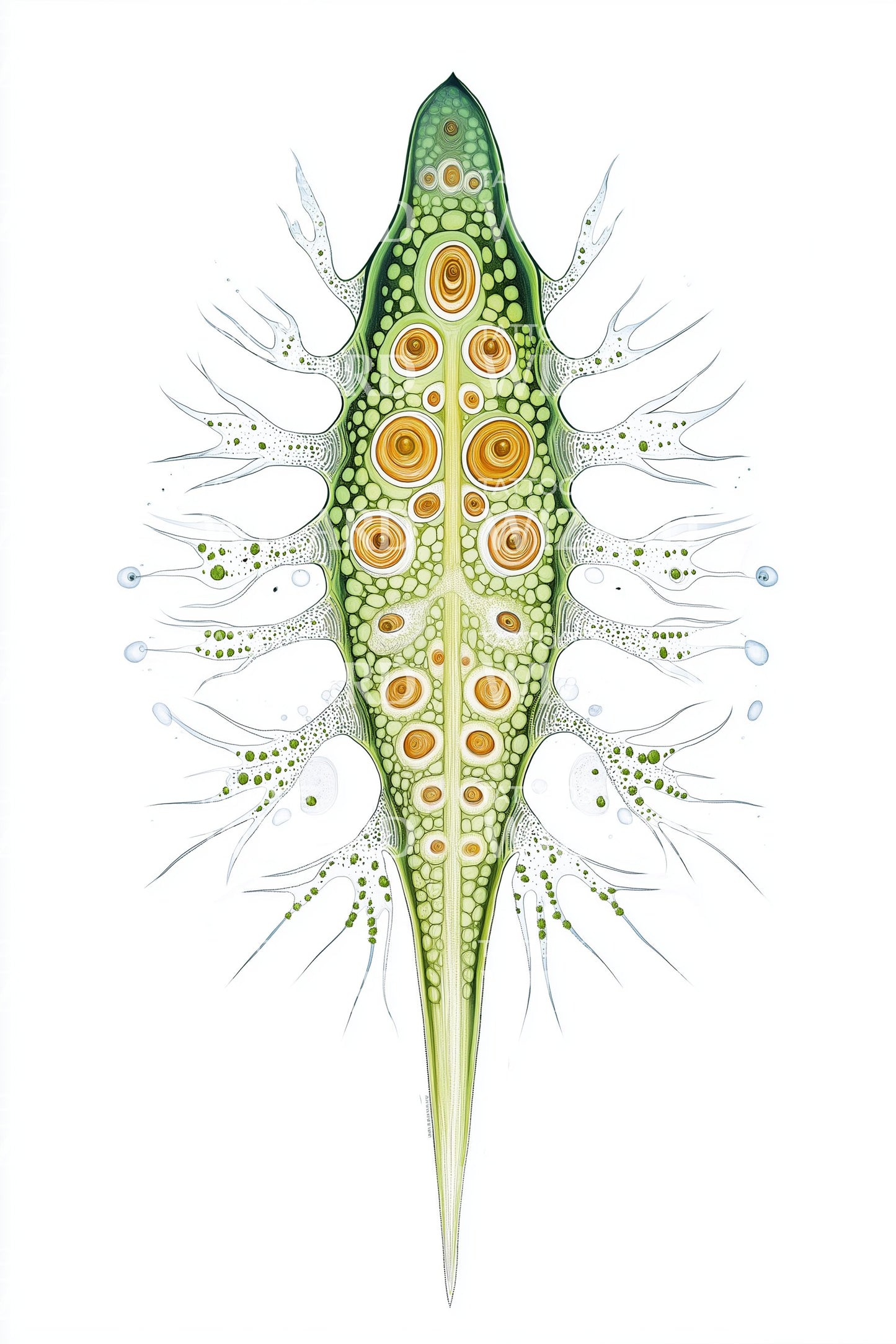 Green Spore Colony Tattoo Illustration