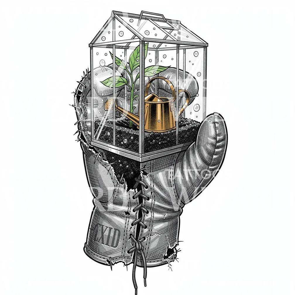 Greenhouse Boxing Glove Tattoo Design